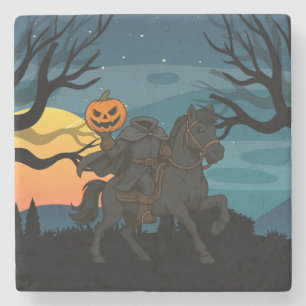 Porta-copo De Pedra Halloween/Outono de Cavaleiro Sem Cabeça
