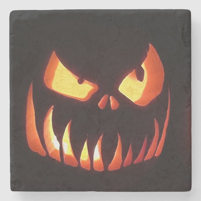 Porta-copo De Pedra Halloween Pumpkin (Frente)