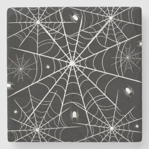 Porta-copo De Pedra Halloween Spider Web