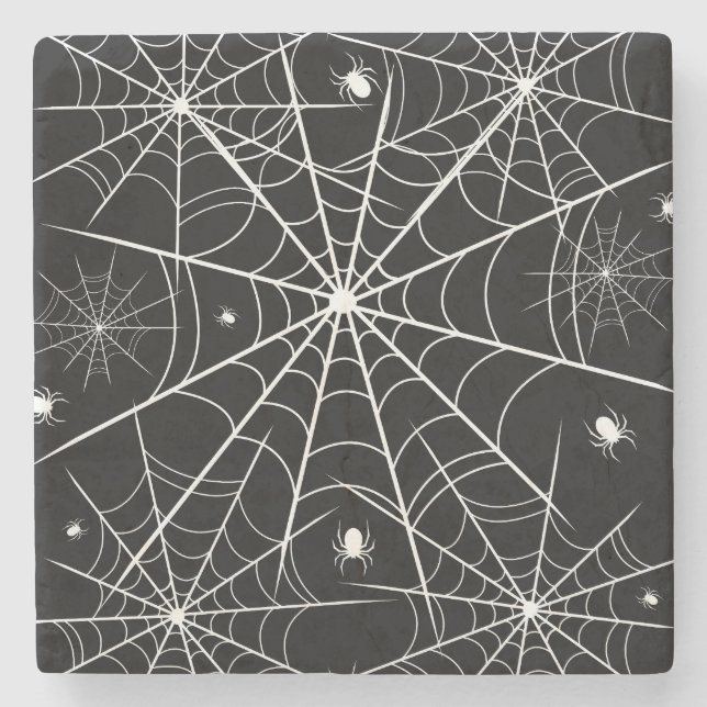 Porta-copo De Pedra Halloween Spider Web (Frente)