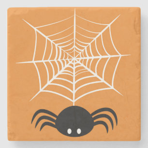 Porta-copo De Pedra Halloween Spider Web