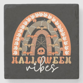 Porta-copo De Pedra Halloween Vibes Boho Rainbow Fall Spooky