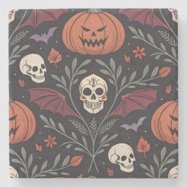 Porta-copo De Pedra Halloween Vibes Pattern