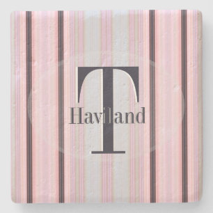 Porta-copo De Pedra HAMbyWG Peach & Brown Stripe