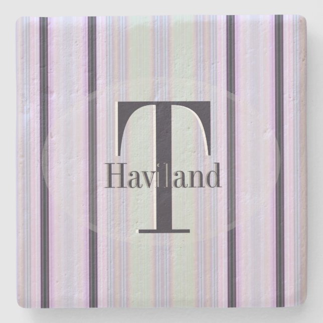 Porta-copo De Pedra HAMbyWG Violet & Brown Stripe (Frente)