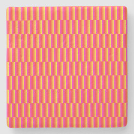 Porta-copo De Pedra Happy 3D Rainbow Tiles Pattern