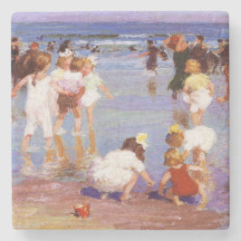 Porta-copo De Pedra Happy Days at Beach (por E.H. Potthast)