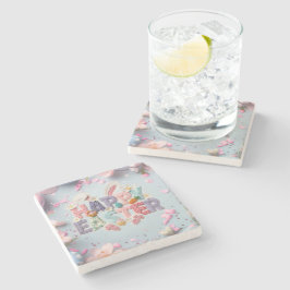 Porta-copo De Pedra Happy Easter Metal