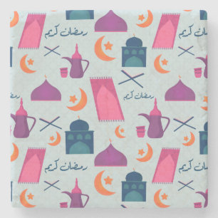 Porta-copo De Pedra Happy Ramadan Pattern
