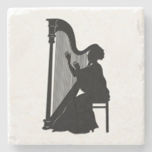 Porta-copo De Pedra Harp Player