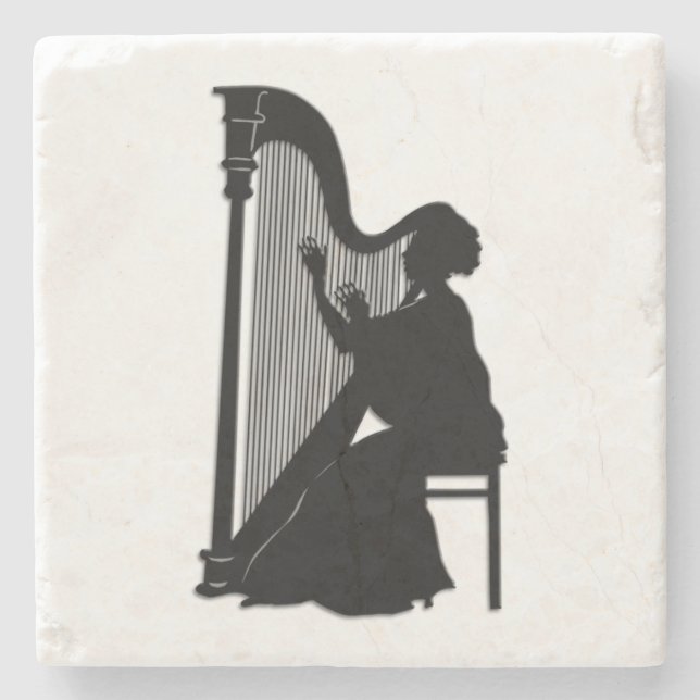 Porta-copo De Pedra Harp Player (Frente)