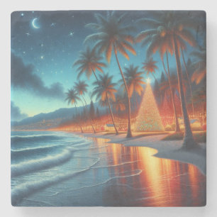 Porta-copo De Pedra Havaí/Natal tropical