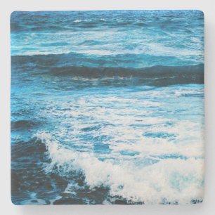 Porta-copo De Pedra Hawaii turquoise ocean ondas fototropicais moderna