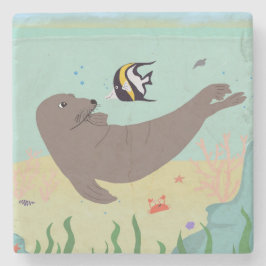 Porta-copo De Pedra Hawaiian Monk Seal