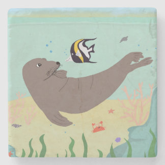 Porta-copo De Pedra Hawaiian Monk Seal