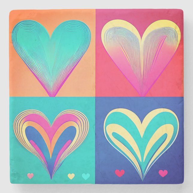 Porta-copo De Pedra Hearts of Harmony (Frente)