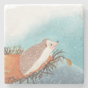 Porta-copo De Pedra Hedgehog e primeiros flocos de neve