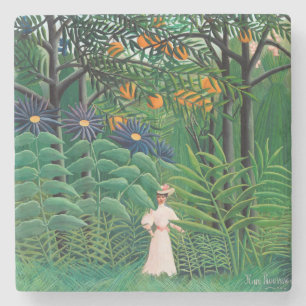 Porta-copo De Pedra Henri Rousseau - Mulher caminhando em uma Floresta
