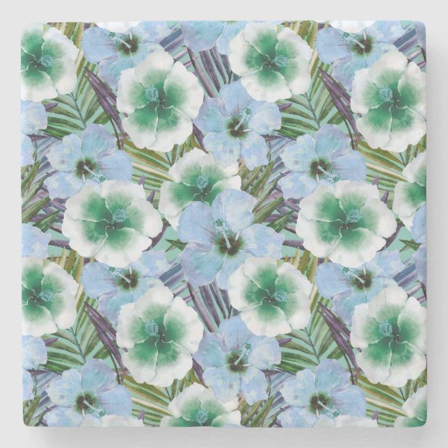 Porta-copo De Pedra Hibiscus de praia tropical (Frente)