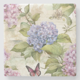 Porta-copo De Pedra Hídrangea Harmonia Celestial
