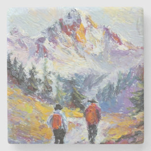 Porta-copo De Pedra Hiking - Pintura nas Montanhas do Colorado -