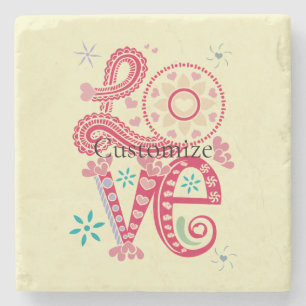 Porta-copo De Pedra Hippie Groovy - Sinal de Amor Thunder_Cove