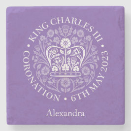 Porta-copo De Pedra HM King Charles III Coronation Personalizado