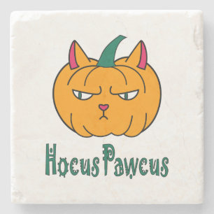 Porta-copo De Pedra Hocus pawcus Halloween abóbora gengibre magia