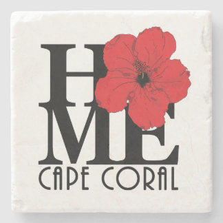 Porta-copo De Pedra HOGAR Cape Coral Red Hibiscus