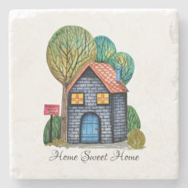 Porta-copo De Pedra Home Art Bonito De Aquarela