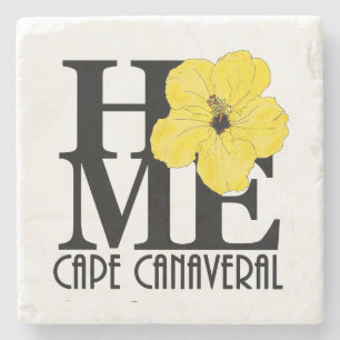 Porta-copo De Pedra HOME Cape Canaveral Yellow Hibiscus