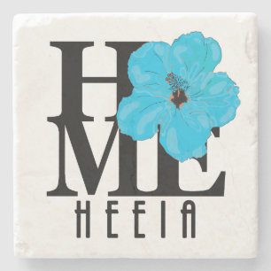 Porta-copo De Pedra HOME Heeia Hawaii Blue Hibiscus