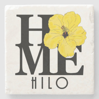 Porta-copo De Pedra HOME Hilo Hawaii Yellow Hibiscus