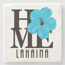 Porta-copo De Pedra HOME Lahaina Blue Hibiscus
