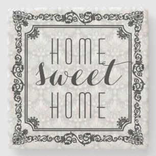 Porta-copo De Pedra Home Sweet Home Black Frame