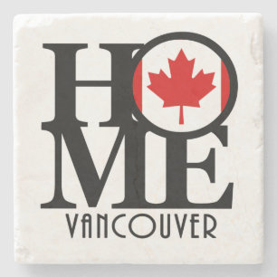 Porta-copo De Pedra HOME Vancouver (Bandeira Canadense)