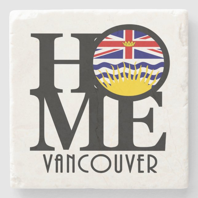 Porta-copo De Pedra HOME Vancouver (BC Flag) (Frente)