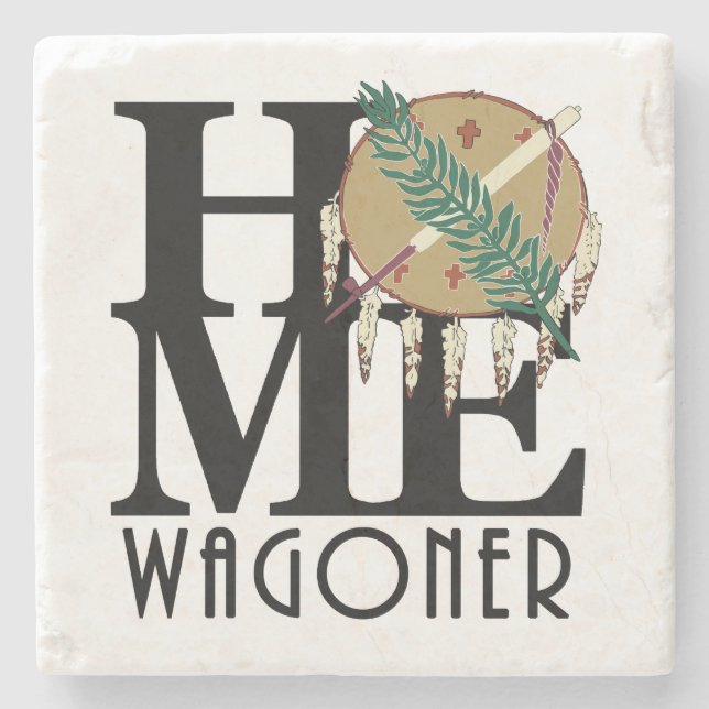 Porta-copo De Pedra HOME Wagoner Oklahoma (Frente)