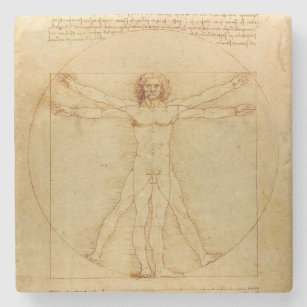 Porta-copo De Pedra Homem do Vitruvian de da Vinci