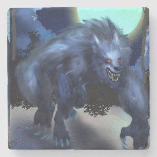 Porta-copo De Pedra Homem-lobo no luar