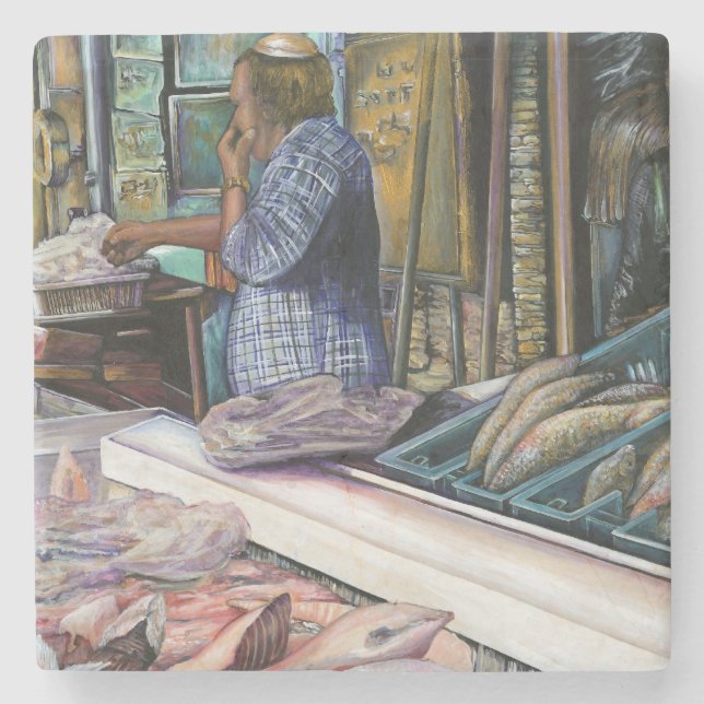 Porta-copo De Pedra Homens do Deserto, Presentes do Mar, Jerusalém (Frente)