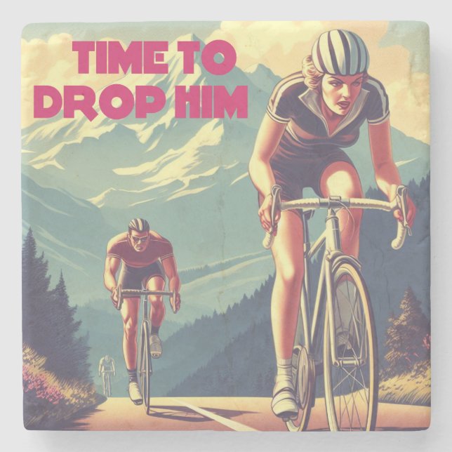 Porta-copo De Pedra Hora de Deixá-lo Para Trás no Ciclismo (Frente)