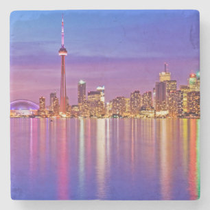 Porta-copo De Pedra Horizonte de Toronto ao Crepúsculo