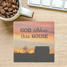 Porta-copo De Pedra House Blush Sunset Silhouette