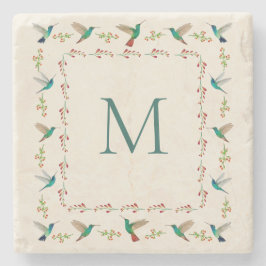 Porta-copo De Pedra Hummingbird Personalizado