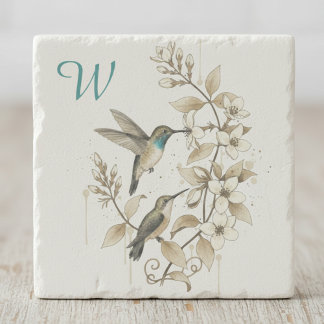 Porta-copo De Pedra Hummingbird Stone Coaster - Nature Art