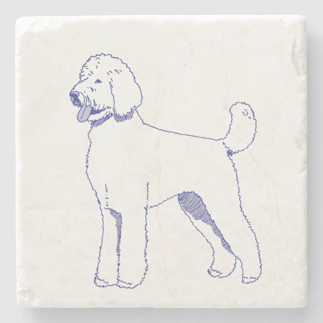 Porta-copo De Pedra Hunderasse Goldendoodle (Frente)