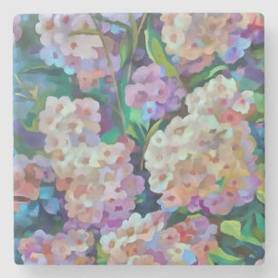 Porta-copo De Pedra Hydrangeas Artísticas Hortensia Floral Abstrato Ar
