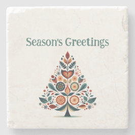 Porta-copo De Pedra Hygge personalizável Natal minimalista