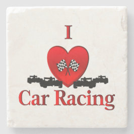 Porta-copo De Pedra I Heart Car Racing